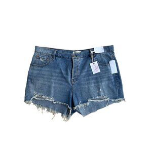 JESSICA SIMPSON Denim Distressed Hug Me Shorts 22 W NEW